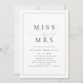 Invitation Simple Miss à Mrs script fête de douche de mariage (Devant)