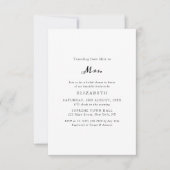 Invitation Simple Miss noir et blanc à Mme Fête des mariées (Devant)