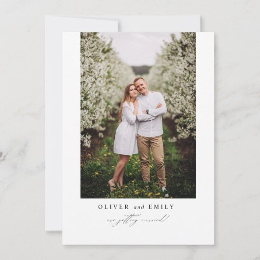 Invitation Simple Modern Arch Circle Photo Enregistrer la dat (Dos)