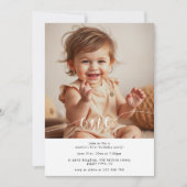 Invitation Simple Modern Baby's 1st Birthday Photo (Devant)