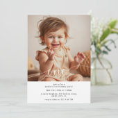 Invitation Simple Modern Baby's 1st Birthday Photo (Debout devant)