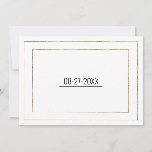 Invitation Simple modern black white gold typography wedding (Dos)
