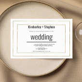 Invitation Simple modern black white gold typography wedding