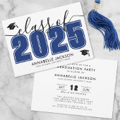 Invitation Simple Modern Blue Graduation Party