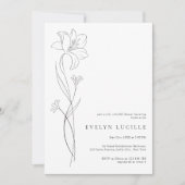 Invitation Simple Modern Boho Floral Bridal Shower (Devant)