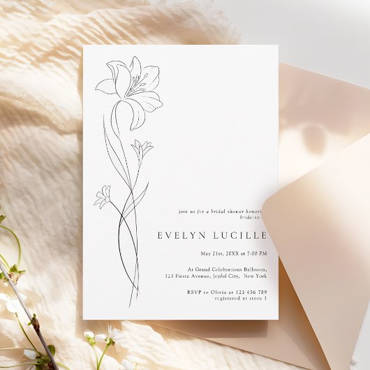 Invitation Simple Modern Boho Floral Bridal Shower