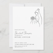 Invitation Simple Modern Bride Drawing Bridal Shower (Devant)