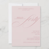 Invitation Simple Modern Caligraphy Forty 40th Birthday Party (Devant)