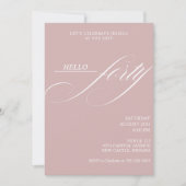 Invitation Simple Modern Caligraphy Forty 40th Birthday Party (Devant)