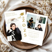 Invitation Simple Modern Calligraphy Photo Graduation Invitat