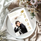 Invitation Simple Modern Calligraphy Photo Graduation Invitat