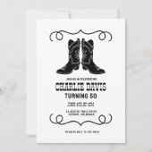 Invitation Simple Modern Cowboy Boots Men's Birthday Party (Devant)