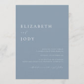 Invitation Simple Modern Elegant Dusty Blue Wedding (Devant)