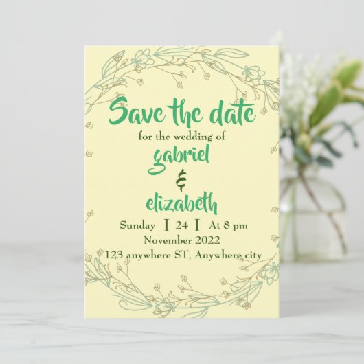 Invitation Simple Modern Elegant, Enregistrer le Mariage de d (Debout devant)