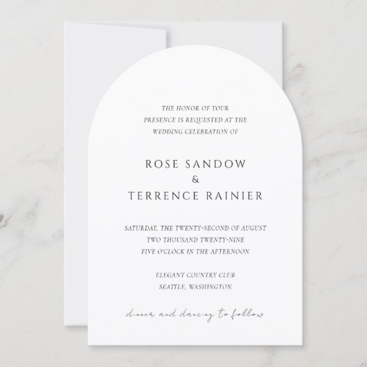 Invitation Simple Modern Elegant Wedding (Devant)