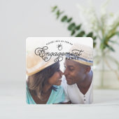 Invitation Simple Modern Engagement Party Carré photo complet (Debout devant)