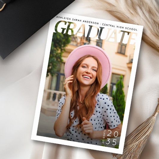 Invitation Simple Modern Graduate Photo Graduation Party