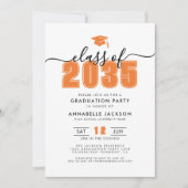 Invitation Simple Modern Orange Graduation Party (Devant)