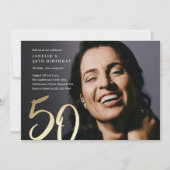 Invitation Simple Modern Photo 50e Anniversaire (Devant)