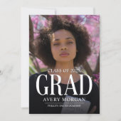 Invitation Simple Modern Photo Graduation  (Devant)