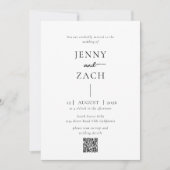 Invitation Simple Modern Photo Qr Code Wedding (Devant)