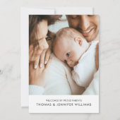 Invitation Simple Modern Script Copy Photo Birth Announcement (Dos)