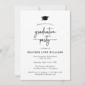 Invitation Simple Modern Script Diplômé (Dos)