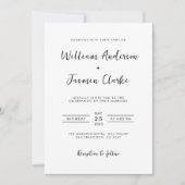 Invitation Simple Modern Script Mariage photo complet (Devant)