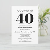 Invitation Simple Modern Surprise 40th Birthday Party (Debout devant)