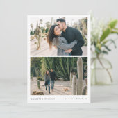 Invitation Simple Modern Two Photo Wedding Enregistrer la dat (Debout devant)