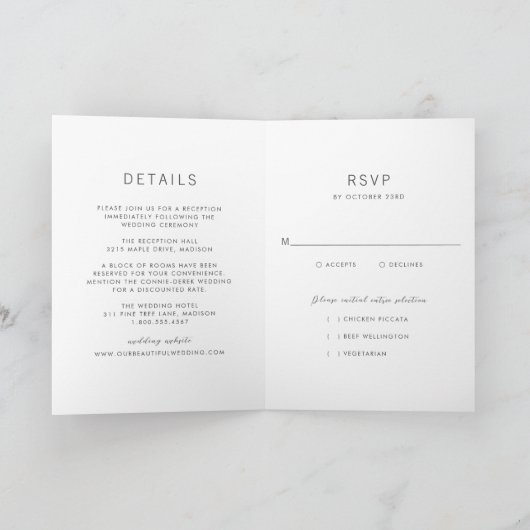 Invitation Simple Modern Wedding (Intérieur)