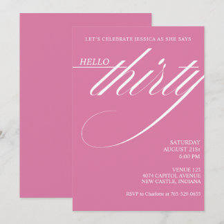Invitation Simple Moderne 30e Anniversaire