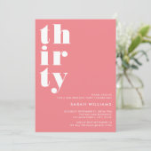 Invitation Simple moderne 30e anniversaire (Debout devant)