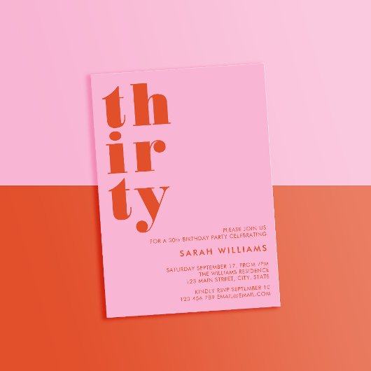 Invitation Simple moderne 30e anniversaire