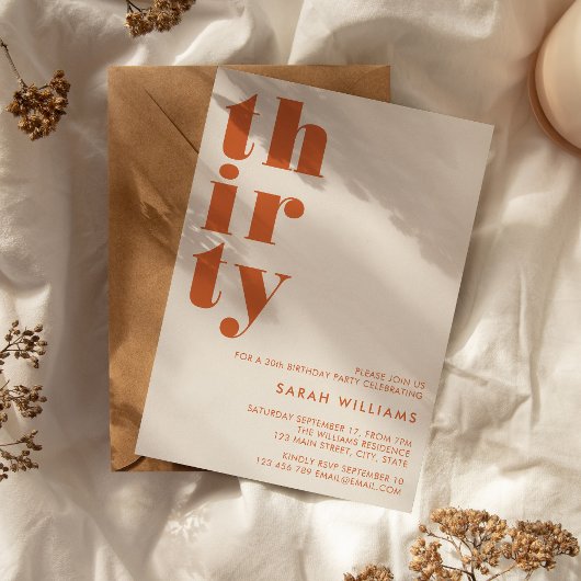 Invitation Simple moderne 30e anniversaire