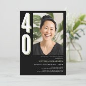 Invitation Simple moderne 40e anniversaire (Debout devant)