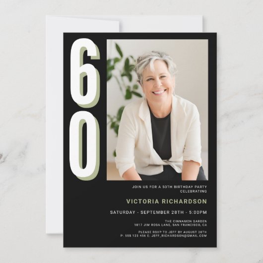 Invitation Simple moderne 60e anniversaire (Devant)