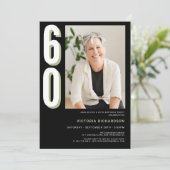 Invitation Simple moderne 60e anniversaire (Debout devant)