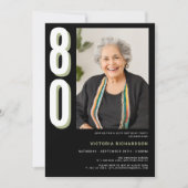 Invitation Simple moderne 80e anniversaire (Devant)