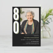 Invitation Simple moderne 80e anniversaire (Debout devant)