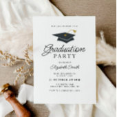 invitation simple moderne à la fête de graduation