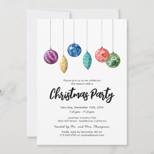 Invitation simple moderne à la fête de Noël (Devant)