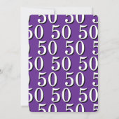 Invitation Simple Moderne Anniversaire 50 Ans Violet (Dos)