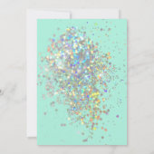 INVITATION SIMPLE MODERNE AQUA OR HOLOGRAPHIQUE PASTEL MARIAG (Dos)