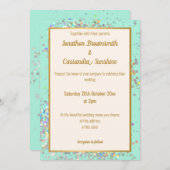 INVITATION SIMPLE MODERNE AQUA OR HOLOGRAPHIQUE PASTEL MARIAG (Devant / Derrière)