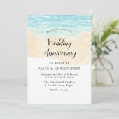 Invitation Simple Moderne Aquarelle Mariage Anniversaire de M (Debout devant)