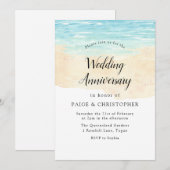 Invitation Simple Moderne Aquarelle Mariage Anniversaire de M (Devant / Derrière)