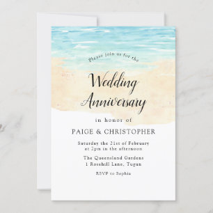 Invitation Simple Moderne Aquarelle Mariage Anniversaire de M