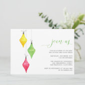 Invitation Simple moderne Aquarelle Ornements Noël (Debout devant)