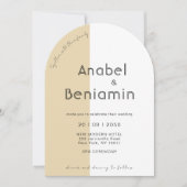 Invitation Simple moderne Arch Mariage beige (Devant)